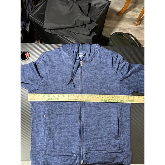 Peter Millar Maven Performance Full Zip Hoodie Textured Jersey Fleece Large W's - Picture 4 of 13